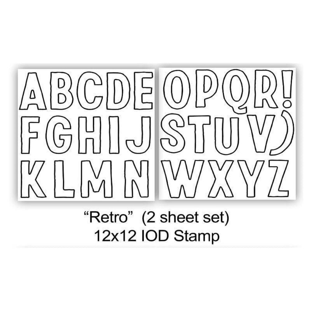 Retro 12x12 IOD Decor Stamp - 2 Sheets